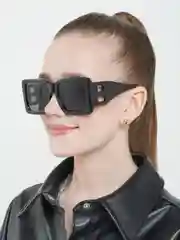 Черный женские солнцезащитные прямоугольные очки