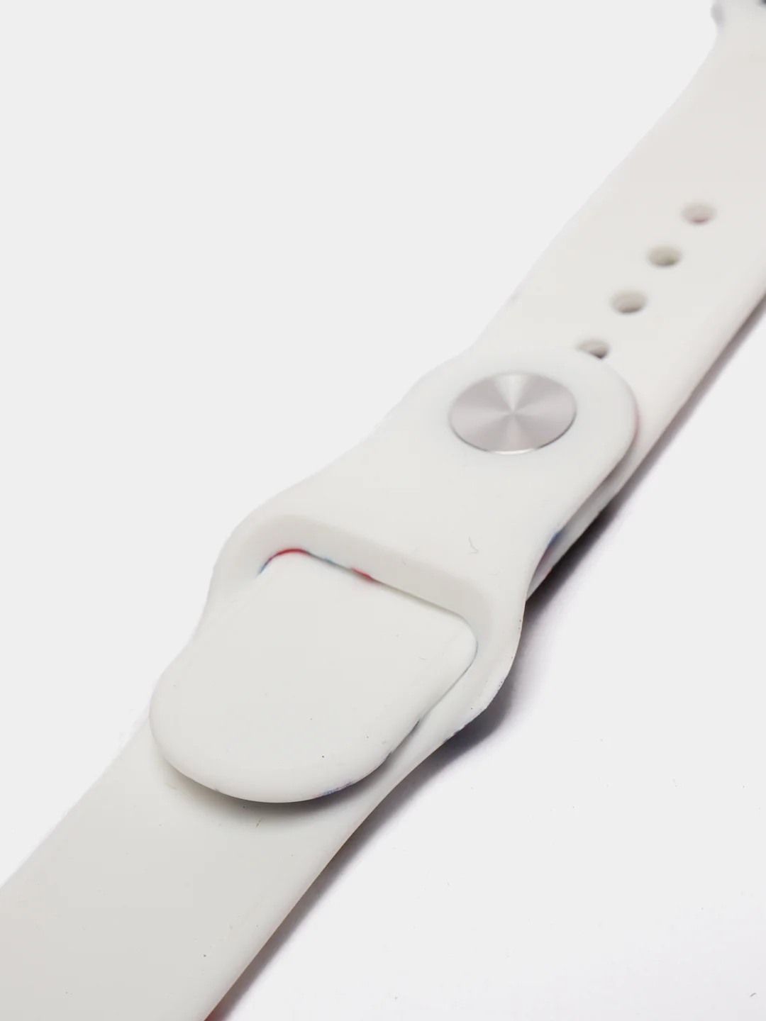 Серый металлик ремешок силиконовый с рисунком для Apple Watch