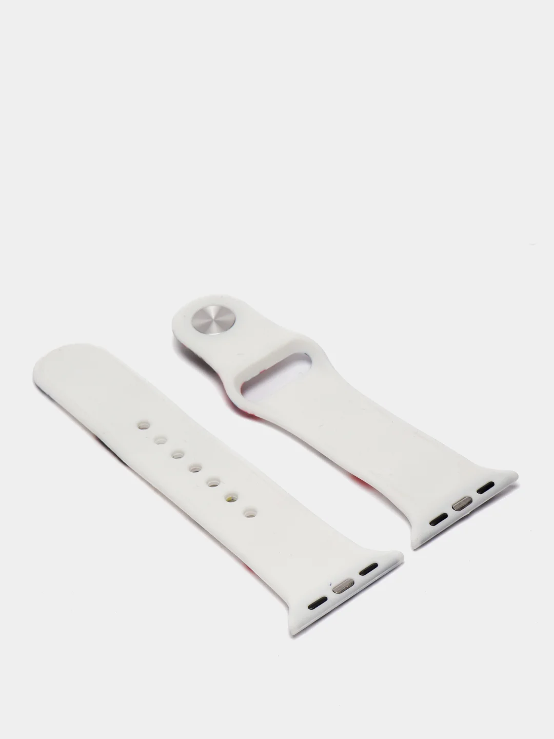 Серый металлик ремешок силиконовый с рисунком для Apple Watch