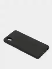 Силиконовый матовый черный чехол на Samsung Galaxy A01 Core