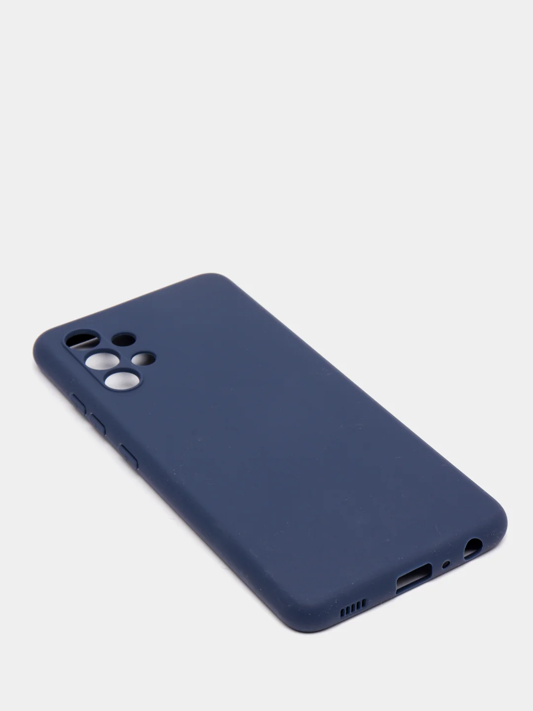 Темно-синий чехол Samsung A12 / M12 / A22 / M32 / M22 / A32 силиконовый с защитой камеры