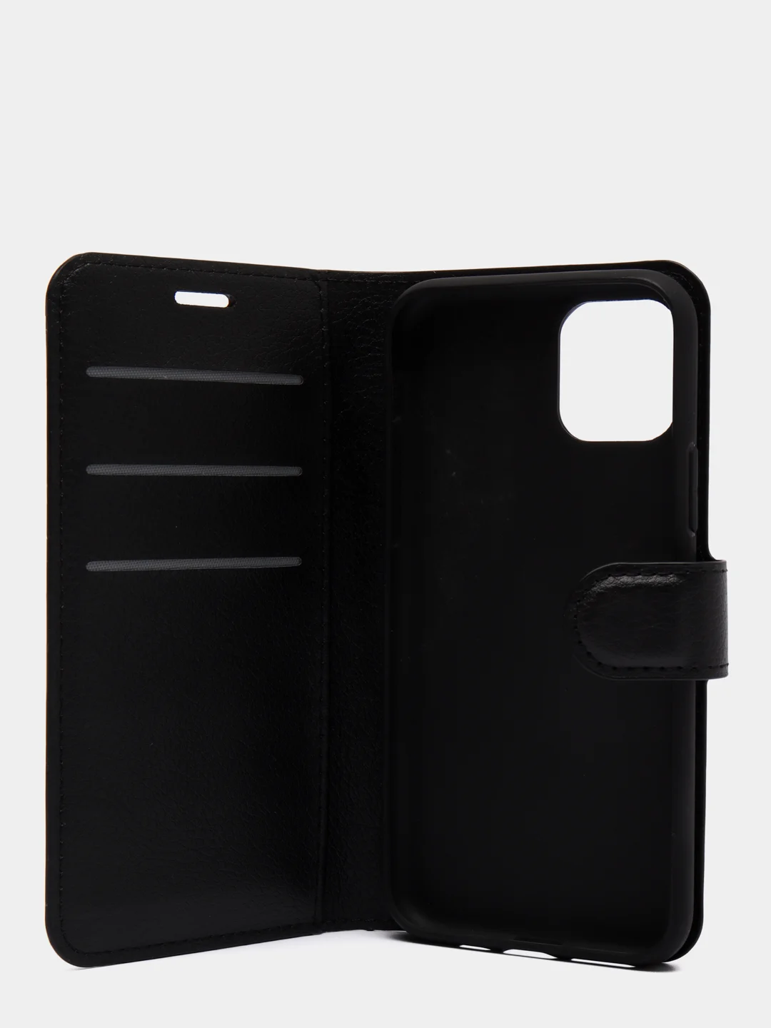 Черный чехол-книжка iPhone 11, XR, SE 2020, 6, 6s, 7, 8, Plus, Pro, XS, X, Max с застежкой