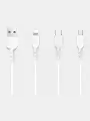 Белый кабель Type-C/ Lightning / Micro USB, кабель для iPhone/Android, 1 м, X13, быстрая зарядка
