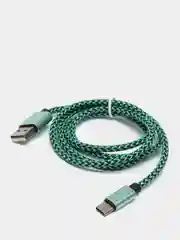 Зеленый кабель micro USB, Type-C, для зарядки и передачи данных