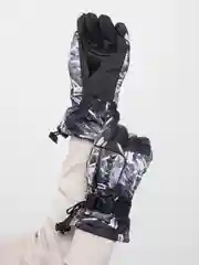 Черный горнолыжные перчатки, теплые зимние, болоньевые унисекс