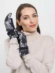 Черный горнолыжные перчатки, теплые зимние, болоньевые унисекс
