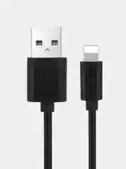 Черный кабель USB 2.4A Type-C / Apple 8-pin 1 м, быстрая зарядка, для iPhone, More choice K13i