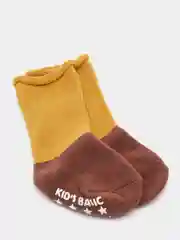 Желтый детские махровые удлиненные носки