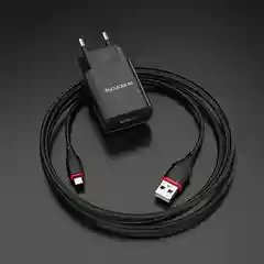 Сетевое зарядное устройство Borofone BA20A 1xUSB до 2.1А кабель Micro-USB/Type-C/Lightning
