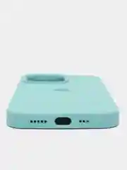 Бирюзовый чехол Silicone Case для iPhone 13 Pro с закрытым низом