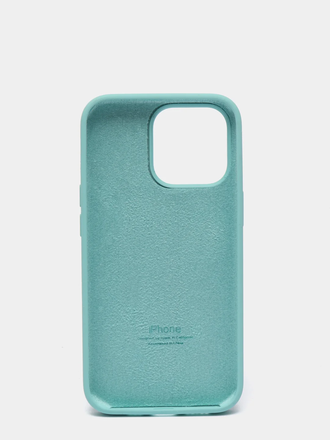 Бирюзовый чехол Silicone Case для iPhone 13 Pro с закрытым низом