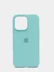 Бирюзовый чехол Silicone Case для iPhone 13 Pro с закрытым низом