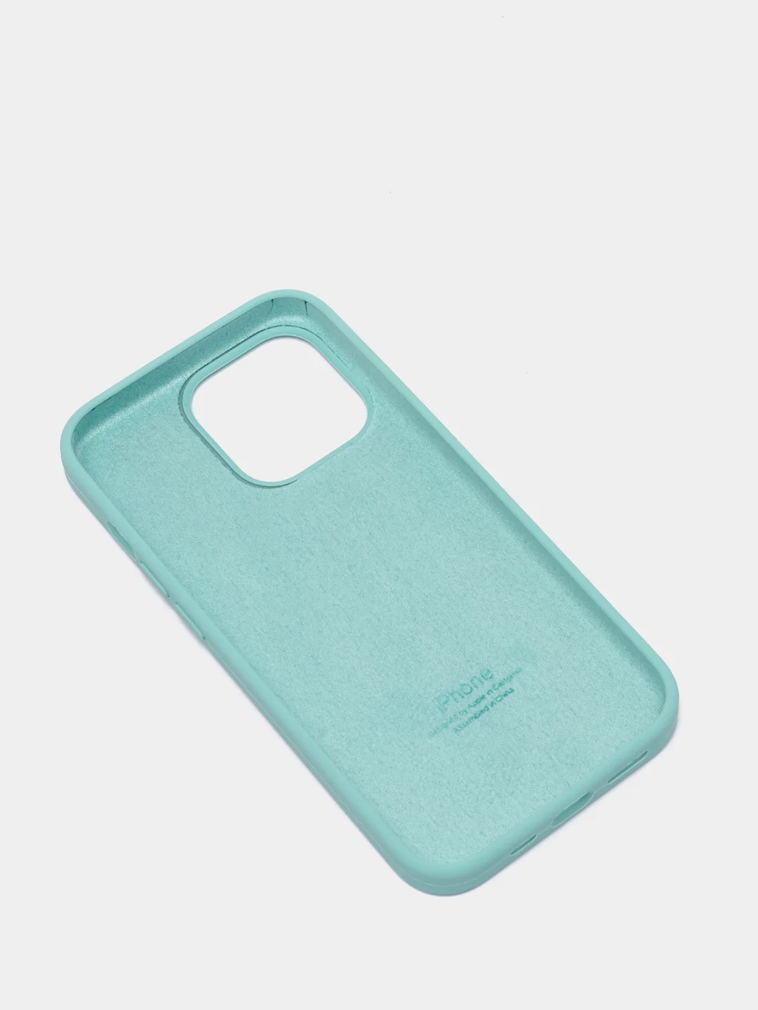 Бирюзовый чехол Silicone Case для iPhone 13 Pro с закрытым низом