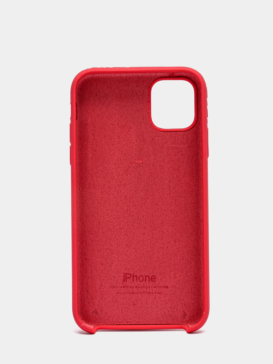 Вишнёвый чехол Silicone case для iPhone 11 с открытым низом