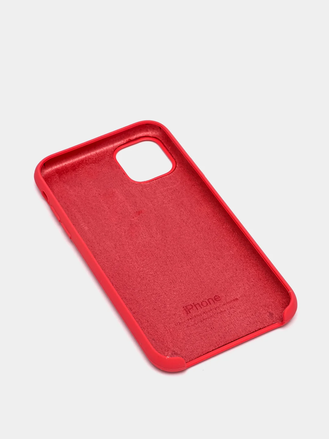Вишнёвый чехол Silicone case для iPhone 11 с открытым низом