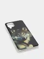 Тёмно-серый чехол Samsung Galaxy M32 / A22 (Самсунг Галакси М32 / А22), силиконовый с рисунком