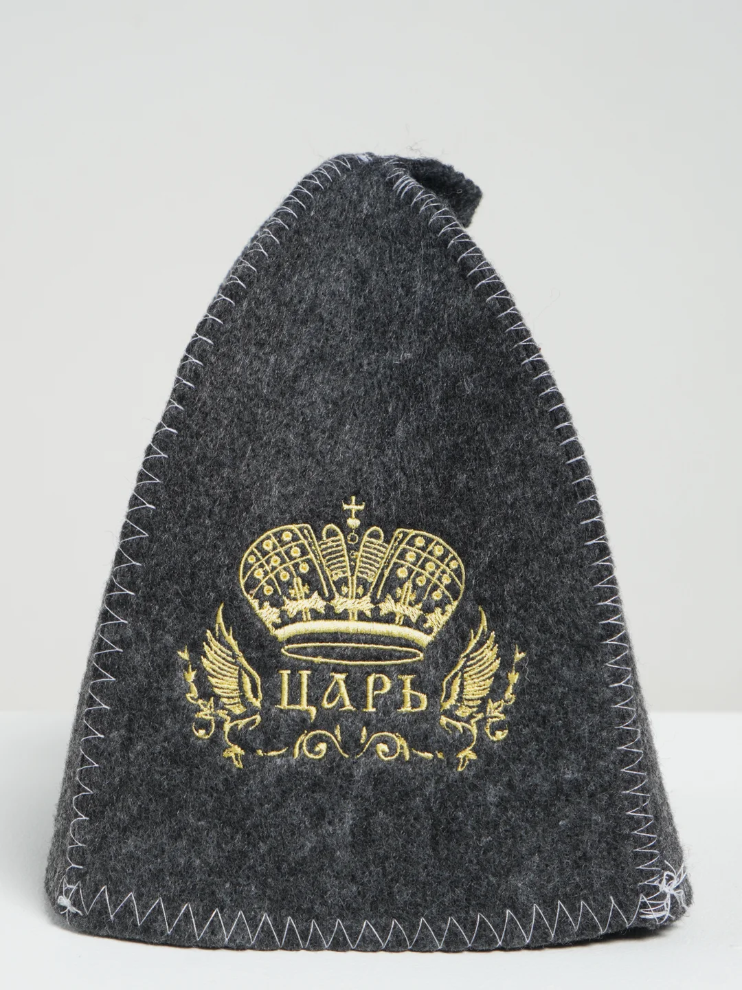 Карамельный шапка банная, классическая, с вышивкой