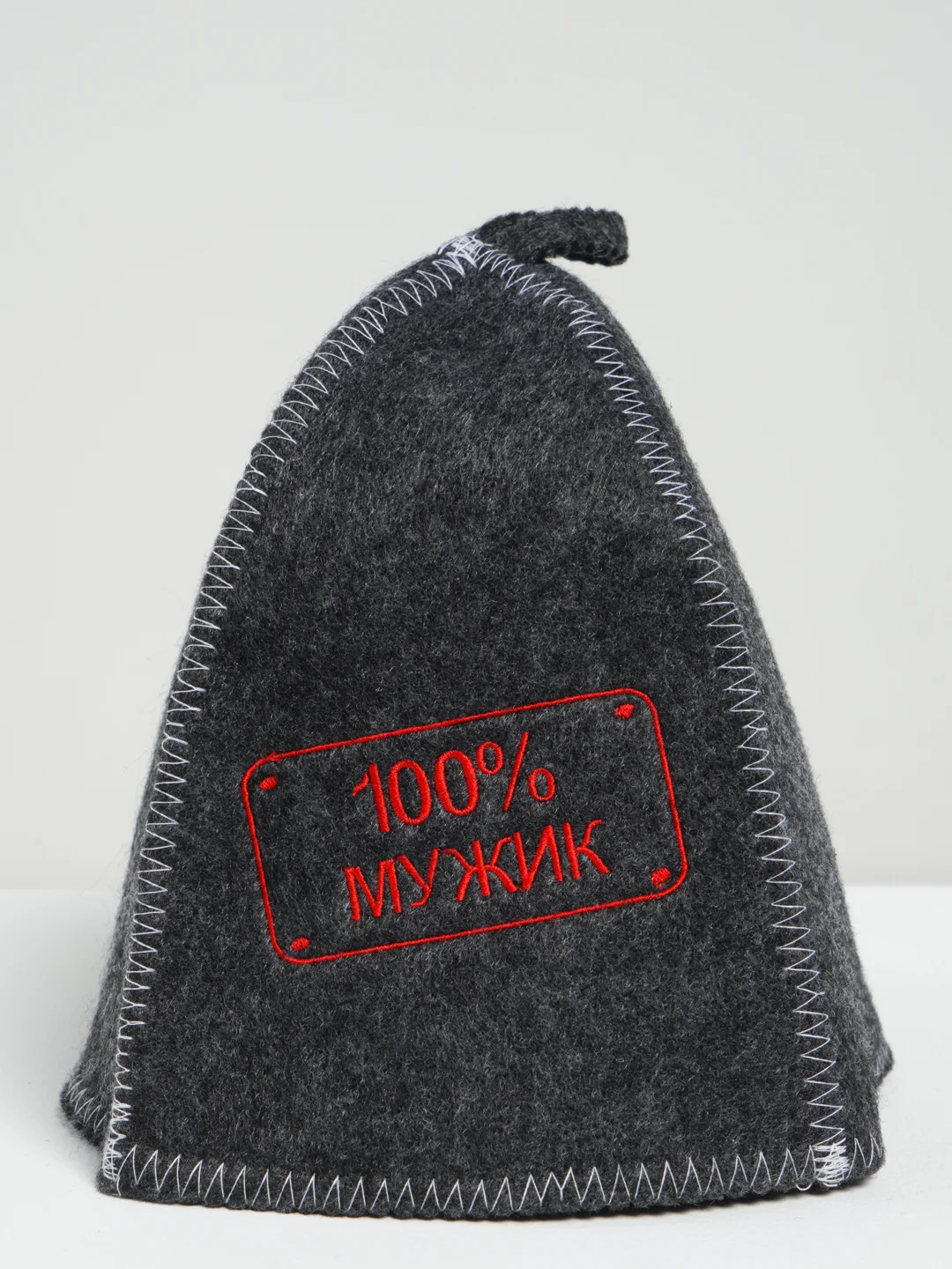 Красный шапка банная, классическая, с вышивкой