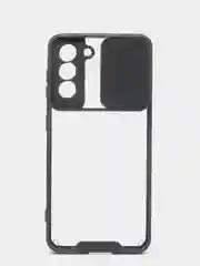 Черный чехол для Samsung Galaxy S21, Самсунг Галакси С21  пластиковый прозрачный с защитой камеры