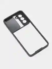 Черный чехол для Samsung Galaxy S21, Самсунг Галакси С21  пластиковый прозрачный с защитой камеры