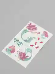 Кораллово-розовый татуировки детские  мультяшные, принцессы, русалки 12*7,5 см