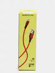Красный кабель зарядный Borofone BX20 (1m, Micro-USB/Type-C/Lightning) для Android и Apple iPhone