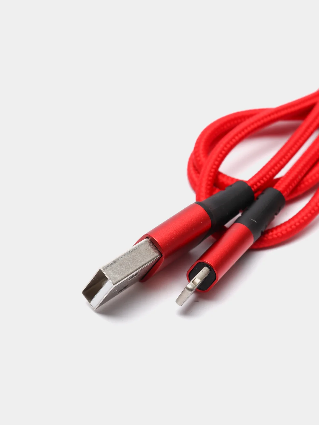 Красный кабель зарядный Borofone BX20 (1m, Micro-USB/Type-C/Lightning) для Android и Apple iPhone