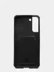 Черный чехол Samsung Galaxy S22, S22 Plus, S22 Ultra, Галакси С22, под кожу с карманом для карты