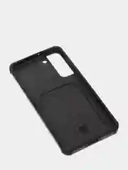 Черный чехол Samsung Galaxy S22, S22 Plus, S22 Ultra, Галакси С22, под кожу с карманом для карты