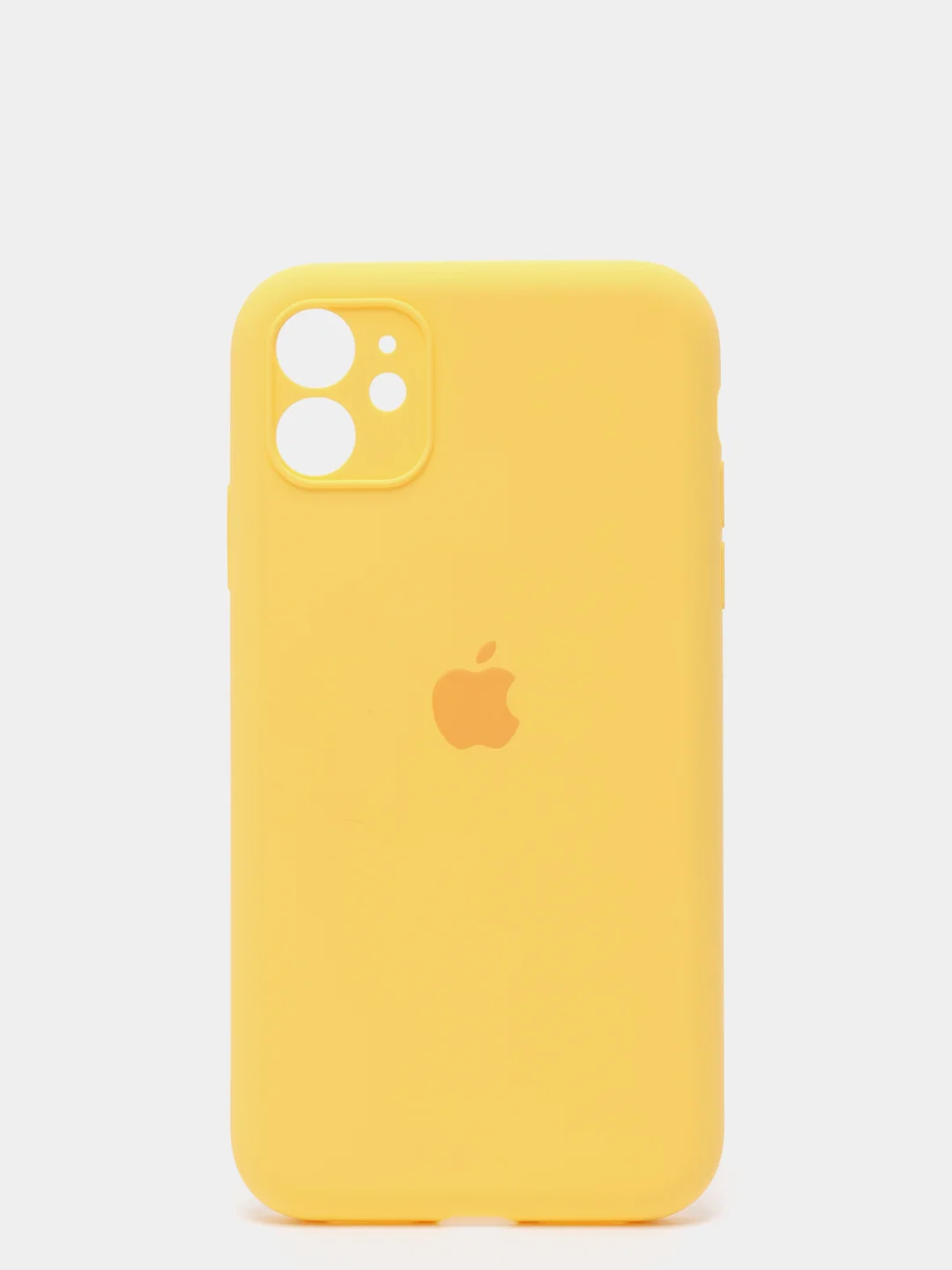 Желтый чехол Silicone Case для iPhone 13 /11/12/12 ProMax с защитой камеры с бархатной подкладкой