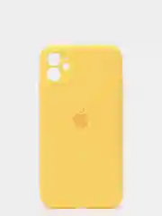 Желтый чехол Silicone Case для iPhone 13 /11/12/12 ProMax с защитой камеры с бархатной подкладкой