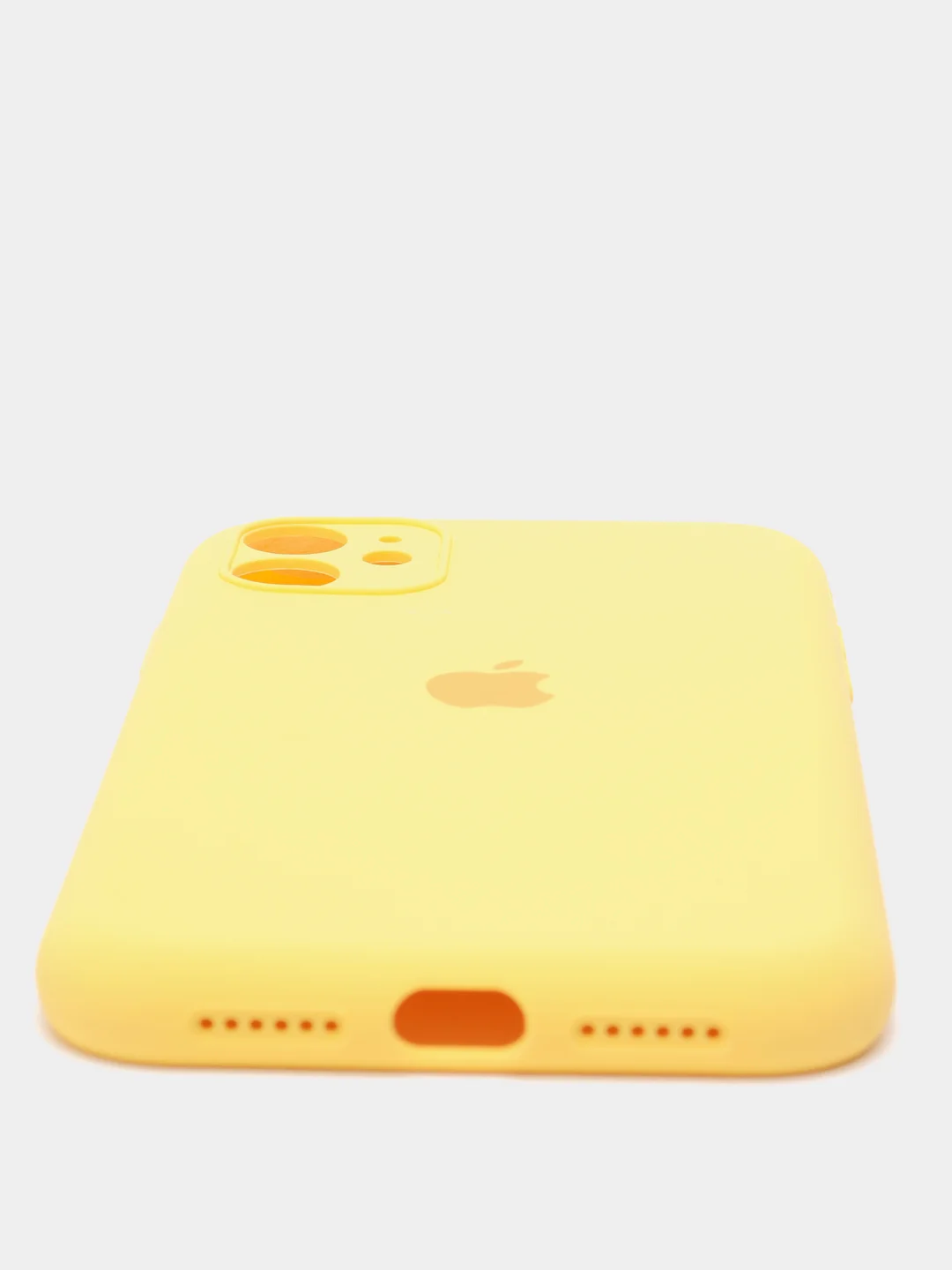 Желтый чехол Silicone Case для iPhone 13 /11/12/12 ProMax с защитой камеры с бархатной подкладкой