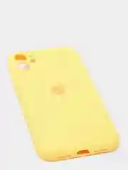 Желтый чехол Silicone Case для iPhone 13 /11/12/12 ProMax с защитой камеры с бархатной подкладкой