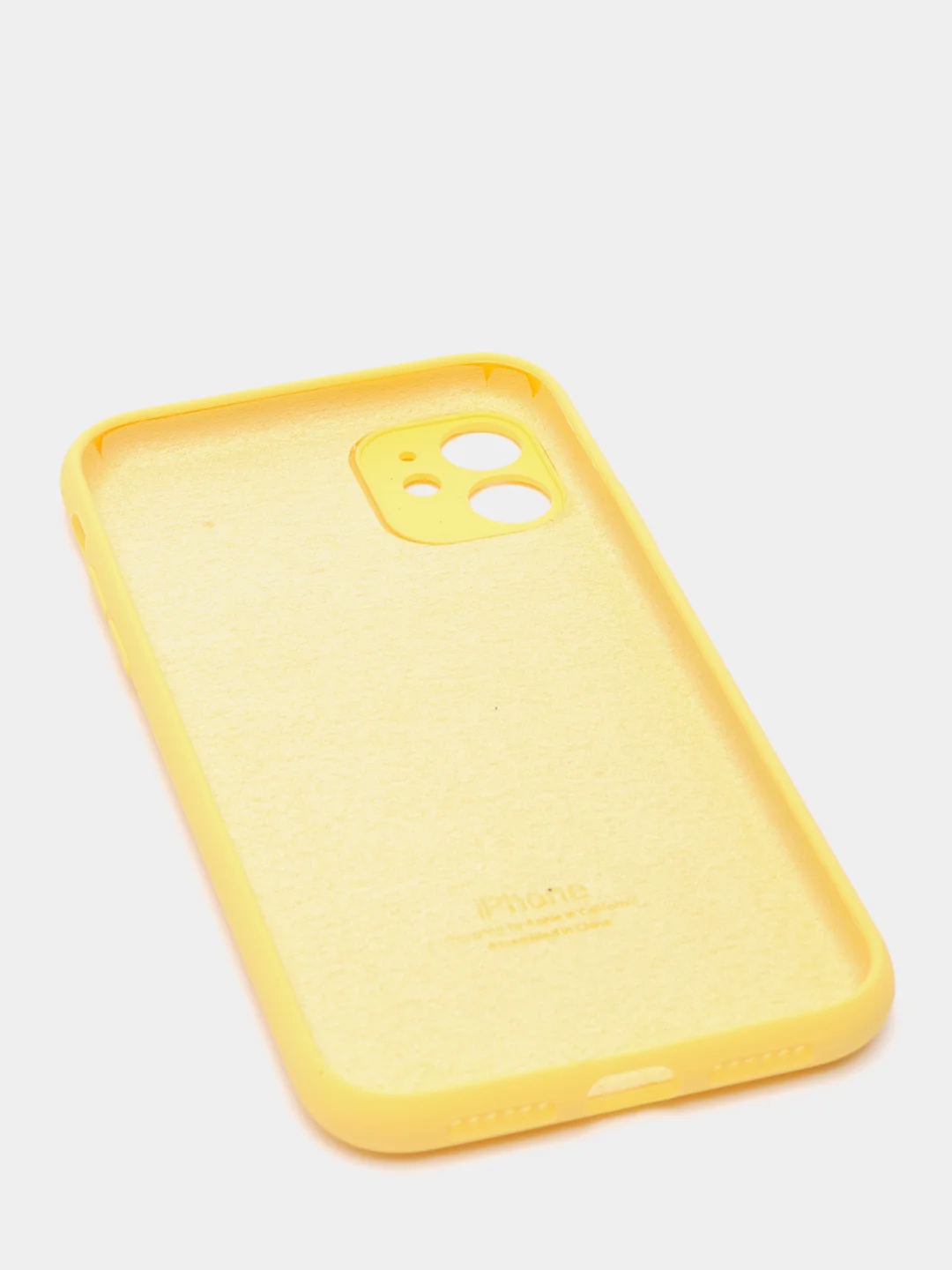 Желтый чехол Silicone Case для iPhone 13 /11/12/12 ProMax с защитой камеры с бархатной подкладкой