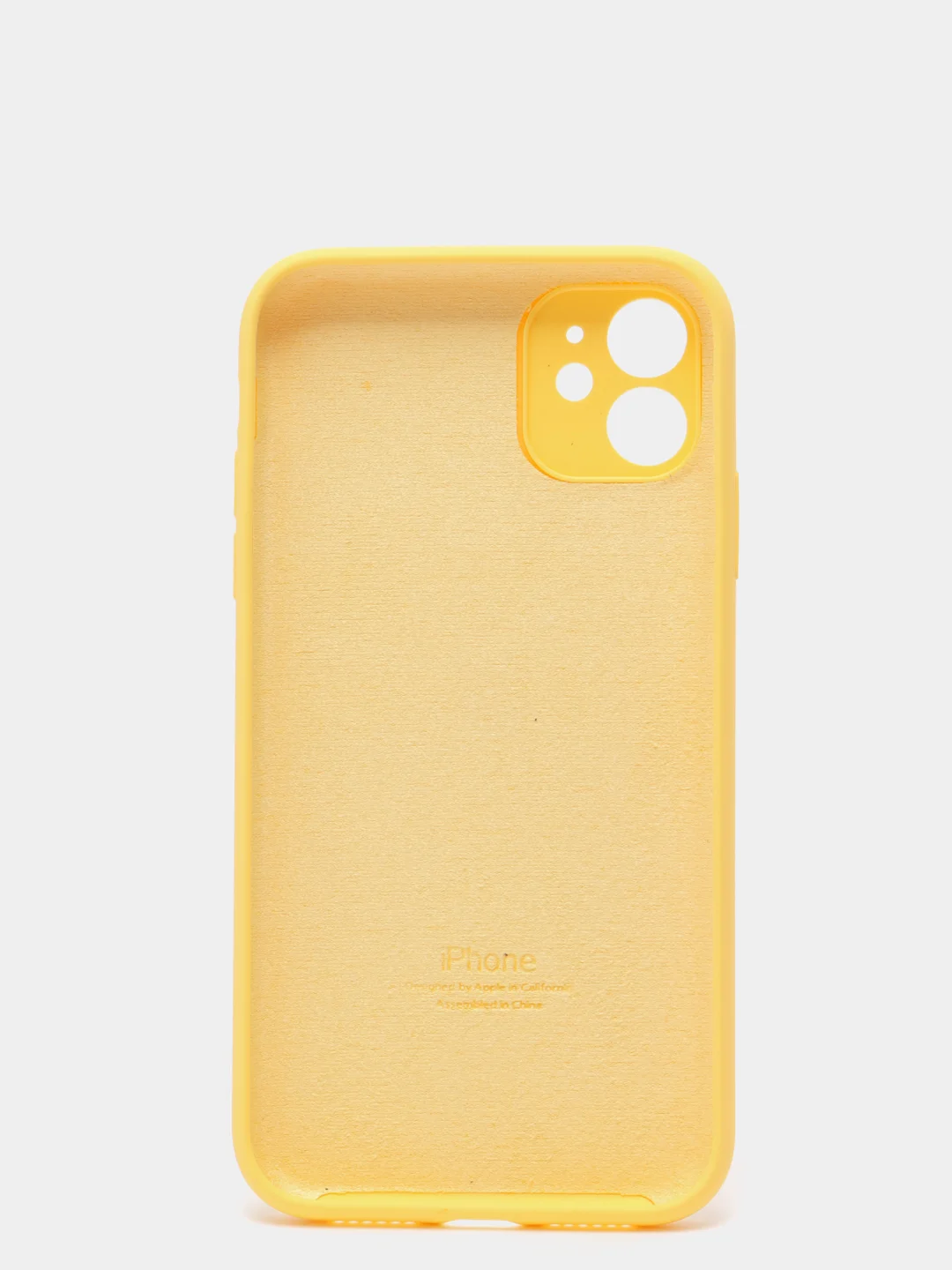 Желтый чехол Silicone Case для iPhone 13 /11/12/12 ProMax с защитой камеры с бархатной подкладкой