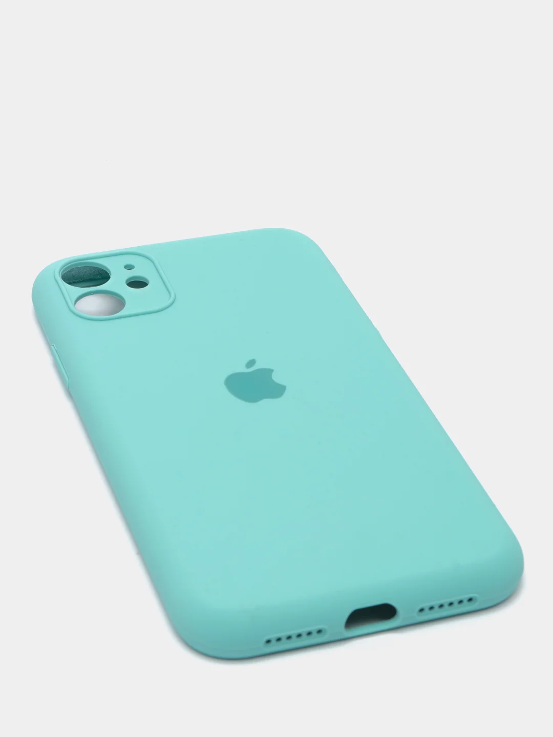 Бирюзовый чехол Silicone Case для iPhone 13 /11/12/12 ProMax с защитой камеры с бархатной подкладкой
