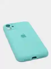 Бирюзовый чехол Silicone Case для iPhone 13 /11/12/12 ProMax с защитой камеры с бархатной подкладкой