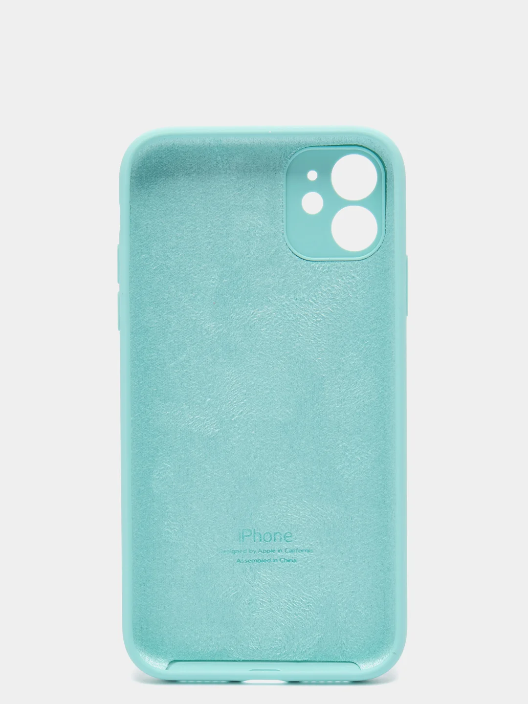 Бирюзовый чехол Silicone Case для iPhone 13 /11/12/12 ProMax с защитой камеры с бархатной подкладкой