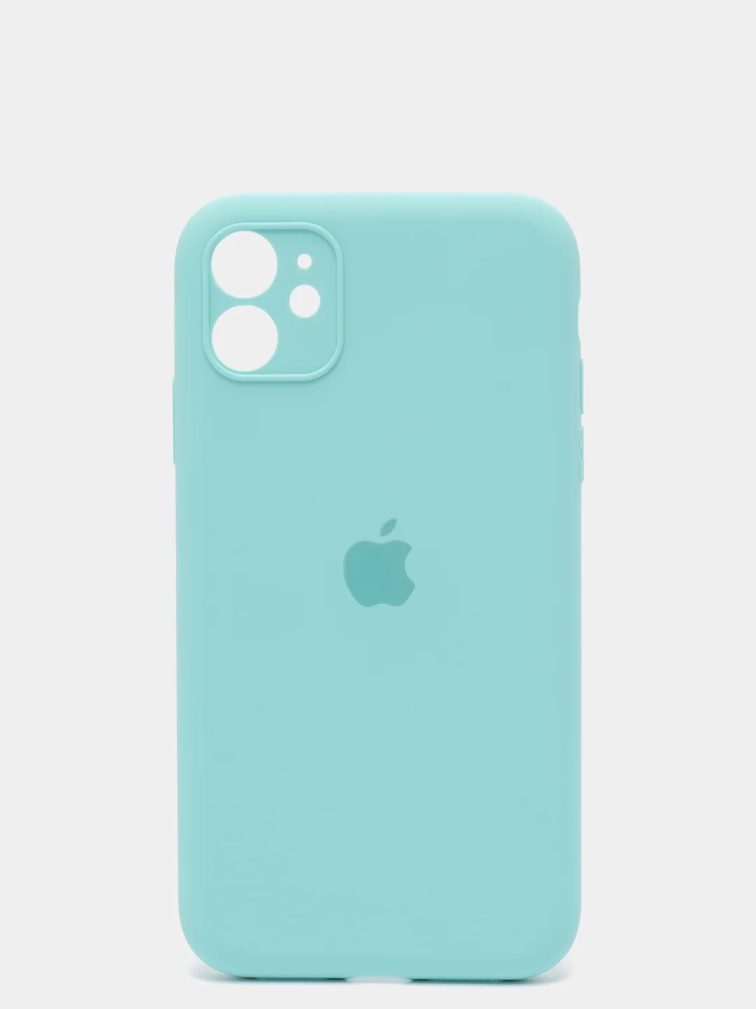 Бирюзовый чехол Silicone Case для iPhone 13 /11/12/12 ProMax с защитой камеры с бархатной подкладкой