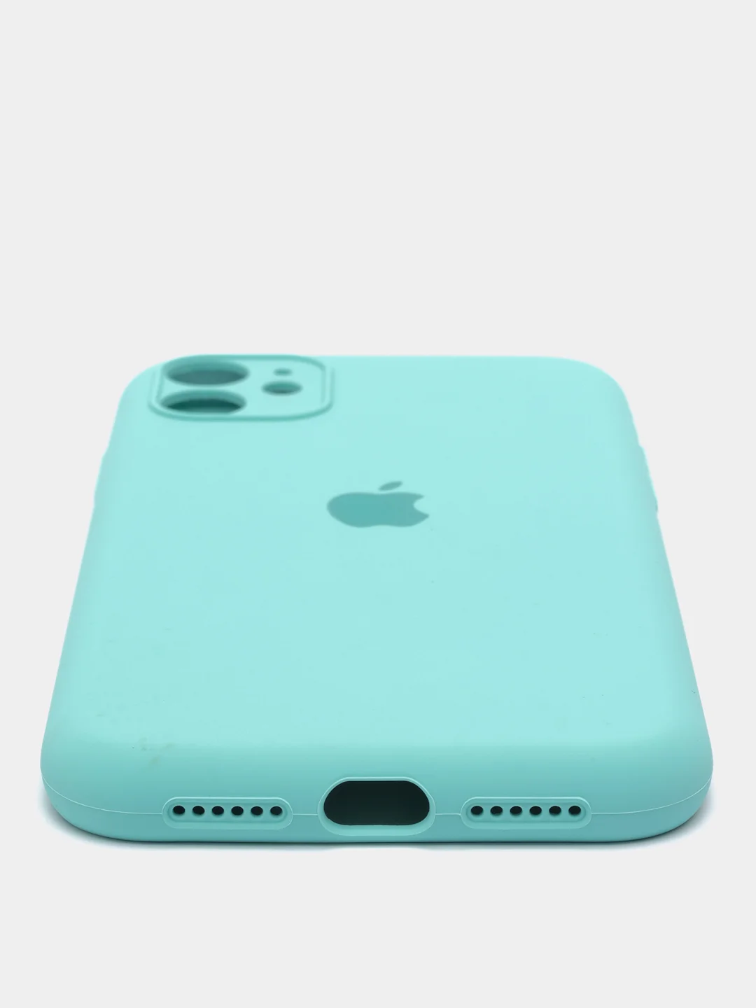 Бирюзовый чехол Silicone Case для iPhone 13 /11/12/12 ProMax с защитой камеры с бархатной подкладкой