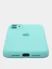 Бирюзовый чехол Silicone Case для iPhone 13 /11/12/12 ProMax с защитой камеры с бархатной подкладкой