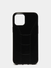 Чехол для iPhone 12 / 12 Pro (6.1), 12 Pro Max, 12 Mini, черный, под кожу