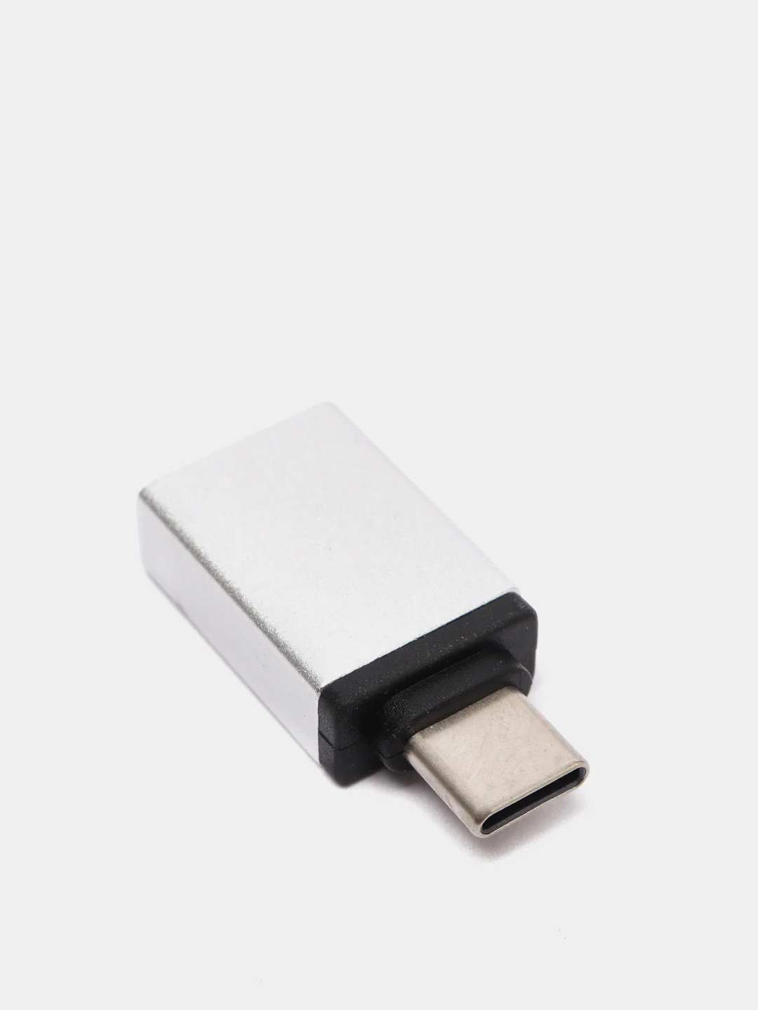 Серебряный адаптер переходник usb type c на usb otg