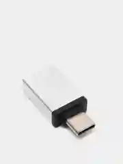 Серебряный адаптер переходник usb type c на usb otg