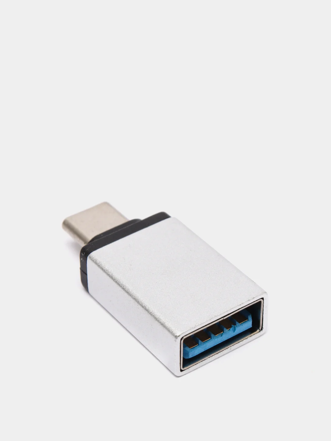 Серебряный адаптер переходник usb type c на usb otg