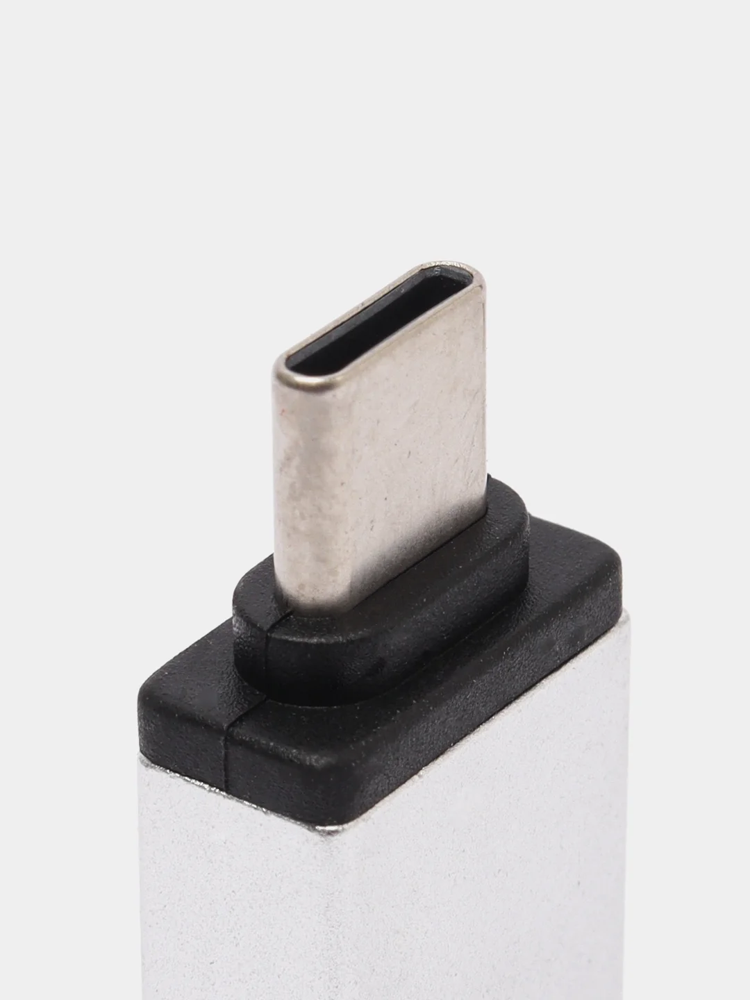 Серебряный адаптер переходник usb type c на usb otg