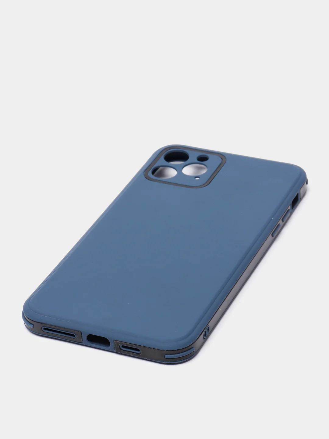 Синий чехол усиленный с полосой для iPhone 11 Pro Max, силиконовый