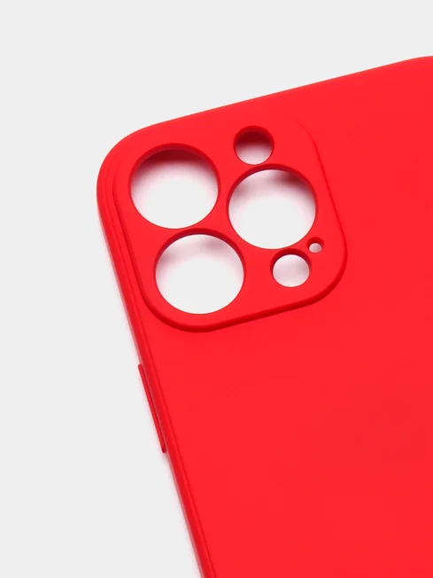 Красный чехол iPhone 13 Pro Max, силиконовый на айфон про макс