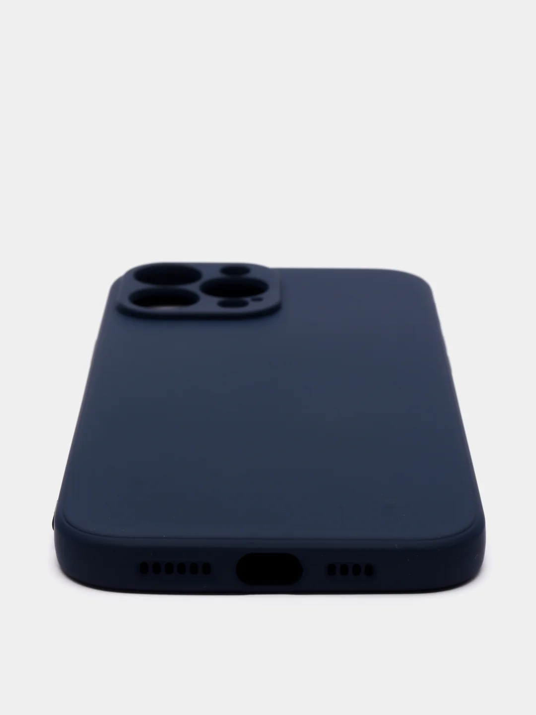 Темно-синий чехол iPhone 13 Pro Max, силиконовый на айфон про макс