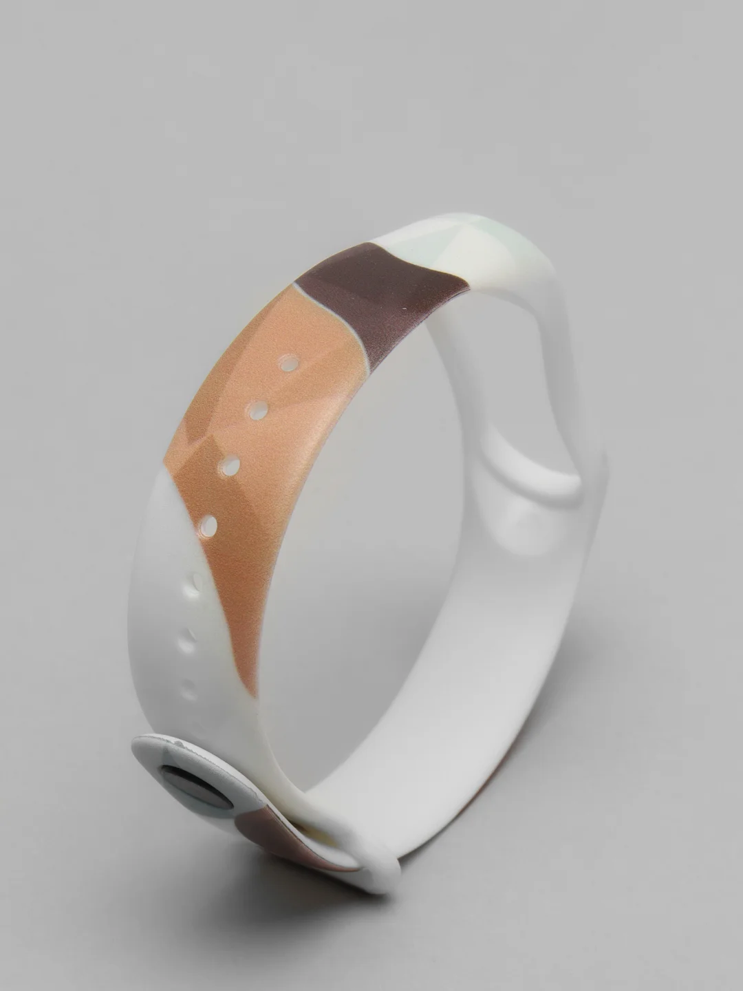 Коричневый силиконовый ремешок с принтом для Xiaomi Mi Band 3 / 4 / 5 / 6
